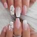 VOTACOS Press on Nails Short Square Fake Nails Light Pink False Nails with Bling Butterfly Design Glossy Stick on Nails for Women D1 Bling Butterfly