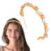 Silver Rhinestone Hairband Orange Crystal Headwear Jewelry Sparkly Hair Accessories for Women and Girls
