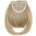 Clip-in Ponytail Hairpiece Extensions - Ash Blonde & Bleach Blonde Fringe Bangs | Human Hair Quality - Buy Online on GoSupps.com