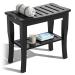 Bamboo Shower Bench & Stool Waterproof - Wood Shower Bench with Storage Shelf for Inside Shower(Black) Black 18.9"x18.11"x9.96"
