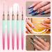 WLLHYF 5 Pieces Nail Art Liner Brush Painting Nail Art Brush Long Line Detail Fine Drawing Nail Point Drawing Tool Set 7mm/9mm/11mm/15mm/25mm (Pink Greenish) - Buy Online on GoSupps.com