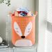 Homele Large Round Storage Basket - Cute Collapsible Laundry Organizer and Toy Bin - Waterproof Nursery Hamper - Fox Design - Buy Online on GoSupps.com