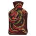 Red Dragon Hot Water Bottle With Cover Plush Bed Bottle Hand Warmer For Adults And Children 26.5X15.3cm