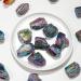 Natural Crystal Rough 1pc Natural Crystal Electroplated Rainbow Tourmaline Raw Black Tourmaline Gem Quartz Home Decoration - Buy Online on GoSupps.com