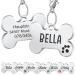 Nibana Dog Tag Personalized Pet ID Tags Custom Dog Name Tags Engraved on Both Sides 4 Lines of Custom Text Paw Print Bone Pet Tag for Dogs Cats (Black)