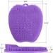 Non-Slip Shower Foot Scrubber Mat with Silicone Brush - Purple - Buy Online on GoSupps.com
