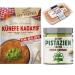 Pufai Erendiz Kadayif, OZYUFKA Fresh Dough Yarn Kataifi Shredded Fillo Paste Kadaifi Threads Fresh Kadayif for Chocolate Dubai 250g with Pistachio Cream 200g