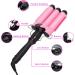 Awhoas 3 Barrel Curling Iron 32MM Hair Waver | Triple Barrel Hair Crimper for Women | Pink Curling Wand with LCD Temp Display - Buy Online on GoSupps.com