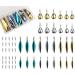 30pcs Tail Spinners Willow Colorado Blade Spin Lure Making for Senko Lures Worms Bass Fishing Soft Plastic Lures