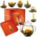 Creano Blooming Tea Gift Set - Glass Tea Pot with 6 White Tea Flowers - Buy Online on GoSupps.com