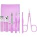 Purple Nail Clipper Set - 7PCS Manicure Kit with Stainless Steel Clippers in PU Leather Case - Buy Online on GoSupps.com