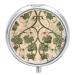 Pill Box Pill Case 3 Compartment Travel Pill Box Vine Leaves and Flowers Printing Small Pill Box Portable Medicine Pill Case Pill Organizer for Purse & Pocket for Travel Handbag (Round)