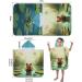 Aiorber Children's Bathing Poncho with Hood | 76x76cm Microfiber Towel | Ultra Soft & Absorbent Beach & Shower Towel | Perfect for Kids Ages 5-10 - Green Design - Buy Online on GoSupps.com