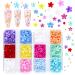 KINBOM 2 Boxes 3D Flowers for Nails with Small Caviar Beads Flat Back 3D Acrylic Flower Nail Charms Colorful 3D Floral Nail Charms Nails Designs and Decoration Flowers for DIY Nail Art