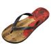 Mnsruu Vintage Rose Music Note Flip Flops - XL Comfort for Home Hotel Spa & Travel | International Shipping Available - Buy Online on GoSupps.com