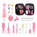 Baby Grooming Kit - 26 in 1 Nursery Essentials Baby Registry Shower Gift for Newborns Infants Toddlers Boys Girls Kids-Safety Baby Comb Brush Finger Toothbrush Nail Clippers Scissors(Pink)