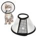 Depets Adjustable Recovery Pet Cone E-Collar for Cats Puppy Rabbit, Plastic Elizabeth Protective Collar Wound Healing Practical Neck Cover S: 5.9-7.6 IN
