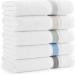 Aston & Arden Aegean Striped Turkish Hand Towels - Set of 4, 600 GSM, Eco-Friendly Cotton Blend, Weathered Grey - Buy Online on GoSupps.com