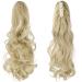 Ponytail Extension Clip in 18-20 Inch Long Wavy/Straight Wrap Around Hairpiece Light Blonde Mix Bleach Blonde - Curly Claw Style for Women/Girls - Buy Online on GoSupps.com
