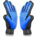 Pet Grooming Glove Pet Brush Glove Deshedding Brush Glove Pet Hair Remover Brush Bath Tool for Pets Grooming Pet Mitt For Dogs Cats & Horses with Long/Short/Curly Hair (Blue)
