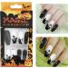 CHEERYMAGIC Halloween Fake Nails Long Black French Press on Nails with Patterns Acrylic Coffin Crucifixion False Nails for Women Girls Nail Art Cosplay Decoration A6-HBSZJJP - Buy Online on GoSupps.com