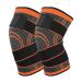 Knee support 2 pieces of sports kneeze with adjustable strap men women's knee sleep for knee pain meniscal tear arthritis tendonal inflammation running climbing weights (orange s) orange s
