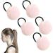 Furry Ball Ponytail Holders Girls' Colorful Pompom Hair Ties - Fashionable Hair Ties for Women And Girls Versatile Ponytail Holders for Dating Parties light pink - Buy Online on GoSupps.com