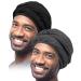 2 Pcs Turban for Men Satin Lined Halo Turban for Men Head Wrap for Men Head Turban for Men T Shirt Mens Turban Satin Turban for Male X-Large Black+dark Health Grey