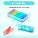 Pill Box 4 Times a Day 7 Days Pill Organiser Box with 28 Compartments Weekly Pill Case for Morning Noon Evening and Bed Time (Cyan) - Buy Online on GoSupps.com