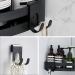 Self-Adhesive Razor Holder & Towel Hook - Bathroom & Kitchen Organizer (Black 2-Pack) - Buy Online on GoSupps.com