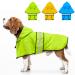 Weesiber reflective waterproof dog rain coat-adjustable pet jacket light dog-lovo-poncho with hood for small to very large dogs and puppies (M green) m green