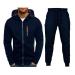 Hanxiulin training suit men jogging suit sports suit sports access cotton training suits autumn and winter leisure clothes sportswear fitness sport jogging marine l