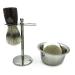 Deluxe Chrome Razor and Brush Stand - The Best Safety Stand This Will Prolong Life Of Your Shaving with Pure Bristle Drip Mens Gift Set Stainless Steel Finish Bowl Mug Hypo Allergic Soap Shaving Brush