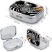 Stylish Zebra Print Pill Box - 2 Compartment Portable Pill Organizer | Decorative Metal Case for Pocket or Purse - Buy Online on GoSupps.com