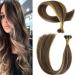 KOCONI 18 inch Brown And Blonde Ombre Nano Ring Hair Extensions Real Human Hair Double Drawn Nano Beads Remy Human Hair Extensions Nano Tip Hair Extensions Nano Rings Human Hair 50g 1g/Strand 18 inch P4/27