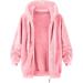 Hanxiulin Oversized Plush Jacket for Women - Warm Lined Fleece Transition Bomber - Winter 3XL Pink - Buy Online on GoSupps.com