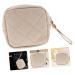 Lurrose Leather Bracers daily use period bag napkin organizer reusable holder leather makeup bag pouch accessories pouch holder mini toiletry bag leather holder Change Holder Beige 13x13cm