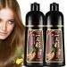 MeiDu Herbal Hair Dye Shampoo 3 in 1 Coffee Ammonia-Free Brilliant Color Oil-Rich Semi-Permanent Hair Dye Colors Hair in Minutes-Long Lasting-100% Coffee Hair Coverage(35.2 Fl Oz 2 Pack)