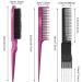 3-Piece Teasing Comb Set: Carbon Lift Teasing Combs, Rat Tail Comb, Nylon Bristle Hair Brush - Black & Rose Red - Buy Online on GoSupps.com