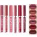 6 Color Matte Liquid Lipstick Set Velvety Lip Gloss Set Long Lasting Waterproof Moisturizing Matte Liquid Lip Gloss Lip Makeup Gift Box