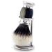 Silvertip Badger Hair Shaving Brush Made of Horn Replica Handle & Brush Stand