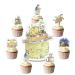 25Packs Pooh Bear Cake Toppers Cupcake Toppers Girl Winnie Bear Birthday Party Decoration Cake Decorations for Pooh Bear party Supplies