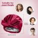 Arqumi Reusable Shower Cap with Ribbon Bow - Waterproof Double-Layer Hair Bonnet for Women Men - Wine Red - Buy Online on GoSupps.com