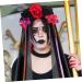 FOMIYES Halloween Headdress Halloween Party Headband Day of The Dead Flower Headband Halloween Veil Headband Halloween Rose Flower Crown Day of The Dead Flower Headpiece Hair Hoops Ribbon 100.00X21.00X5.00CM Multi - Buy Online on GoSupps.com