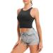 Yeawinta Women's Workout Crop Tops 2 Pack | Racerback Halter Neck Yoga Shirts | Sleeveless Athletic Tops - Black/White, Medium - Buy Online on GoSupps.com
