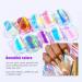 Reflective Gradient Aurora Glass Paper Nail Sticker 10 Roll 10 Colors Gradient Reflective Glass Paper with Plastic Box use for Nail Art Decoration - Buy Online on GoSupps.com