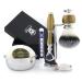 Mens Shaving Kit 5 Edge Razor With Synthetic Badger Hair Shaving Brush Bowl Soap Alum and Stand Perfect Set For Men