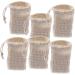 Baluue 18 Pcs Soap Bag Soap Exfoliating Pouch Portable Soap Saver Bag Exfoliating Sponge Cotton Linen Beige - Buy Online on GoSupps.com