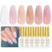 Artdone Sheer Gel Nail Polish Set Jelly UV Gel 6 Colors Translucent Milky White Pink Nude Brown Colors Nail Polish For All Seasons Neutral Soak off LED Lamp Gel Manicure Kit For Nail Art Sheer Milky Nude Pink
