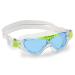 Aquasphere Vista JR swimming goggles swimming goggles for children from 6 years with UV protection and silicone seal fittings and leak-free glasses for boys & girls transparent & light green- blue lens